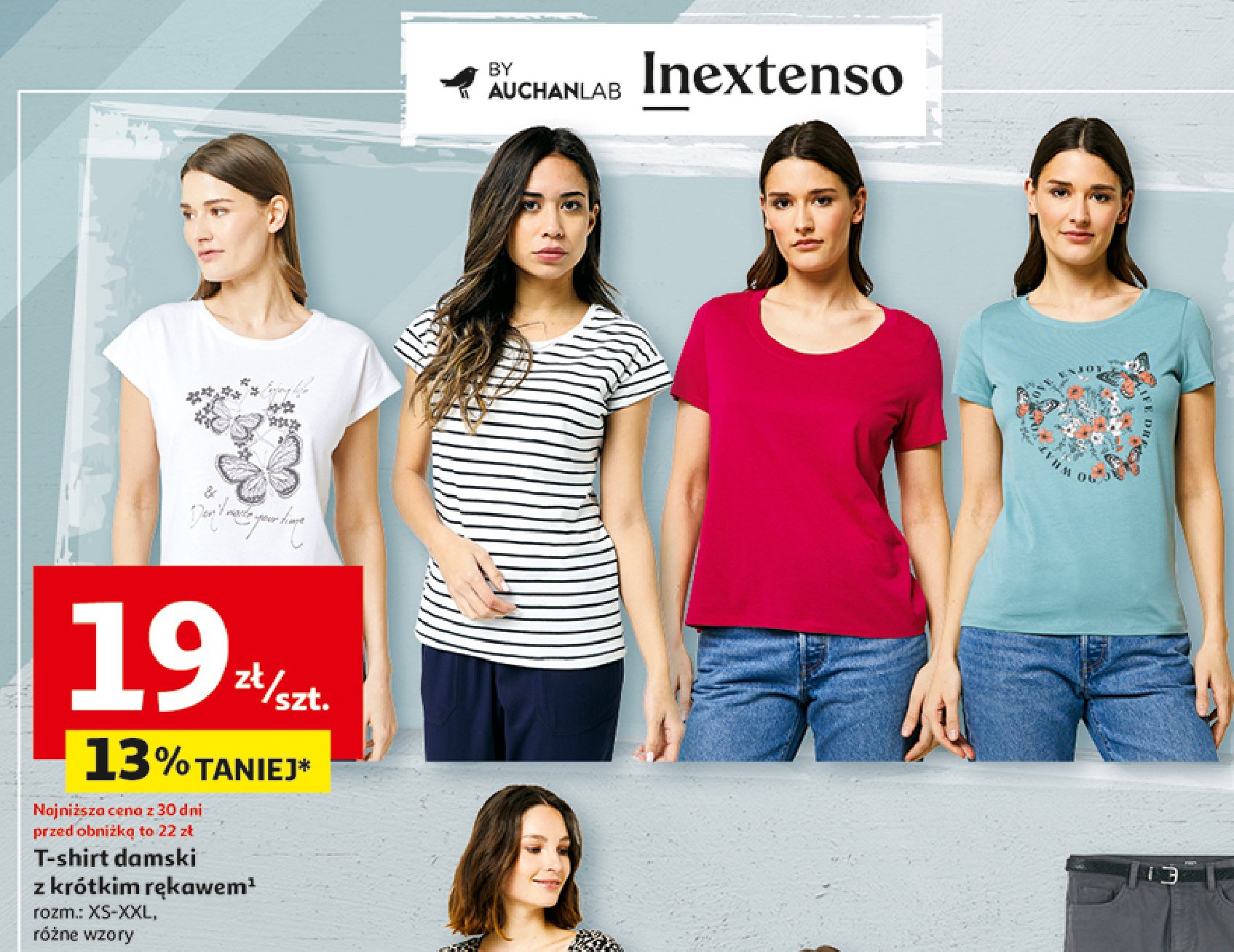 T-shirt damski rozm. xs-xxl krótki rękaw In extenso promocja