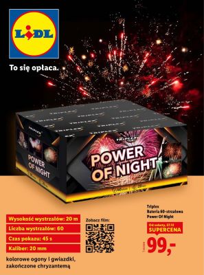 Bateria 60-strzałowa Power Of Night promocja w Lidl