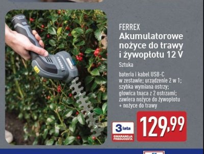 Nożyce do trawy i żywopłotu 12 v Ferrex promocja