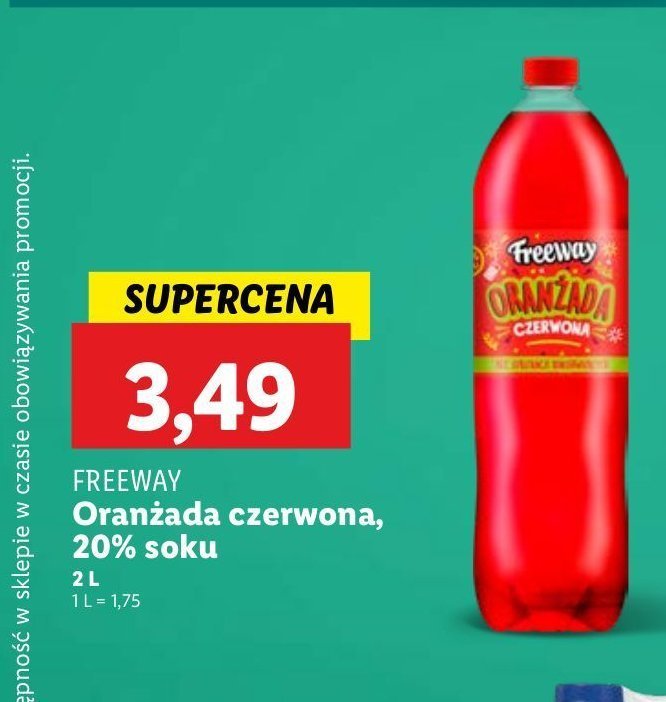 Oranżada czerwona Freeway promocja