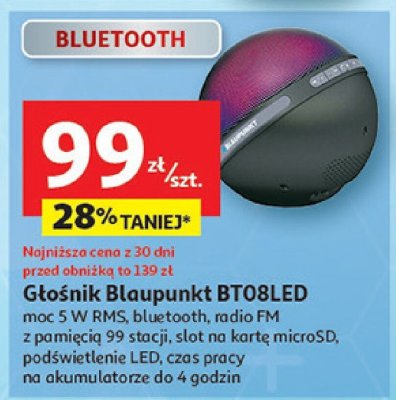 Głośnik Blaupunkt BT08LED promocja w Auchan
