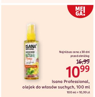 Olejek do włosów bazylia i mango Isana professional promocja w Rossmann