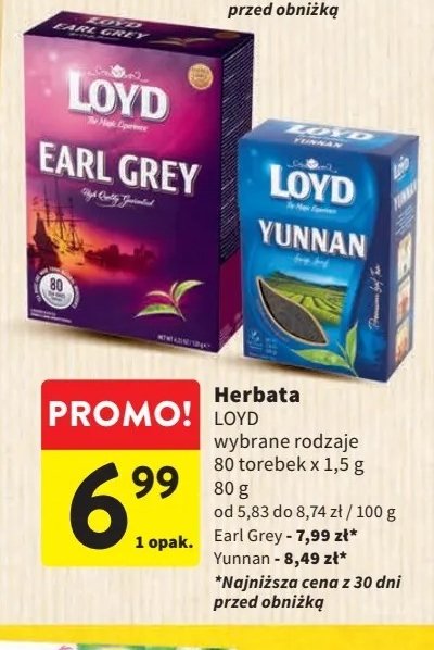 Herbata Loyd tea earl grey promocja