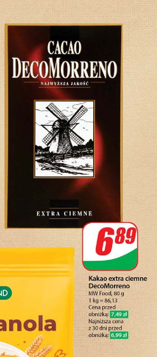Kakao extra ciemne Decomorreno promocja