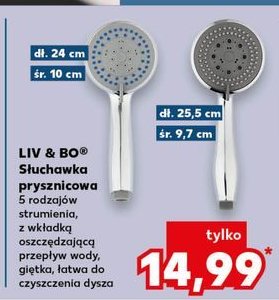 Słuchawka prysznicowa 5-funcyjna Liv & bo promocja w Kaufland