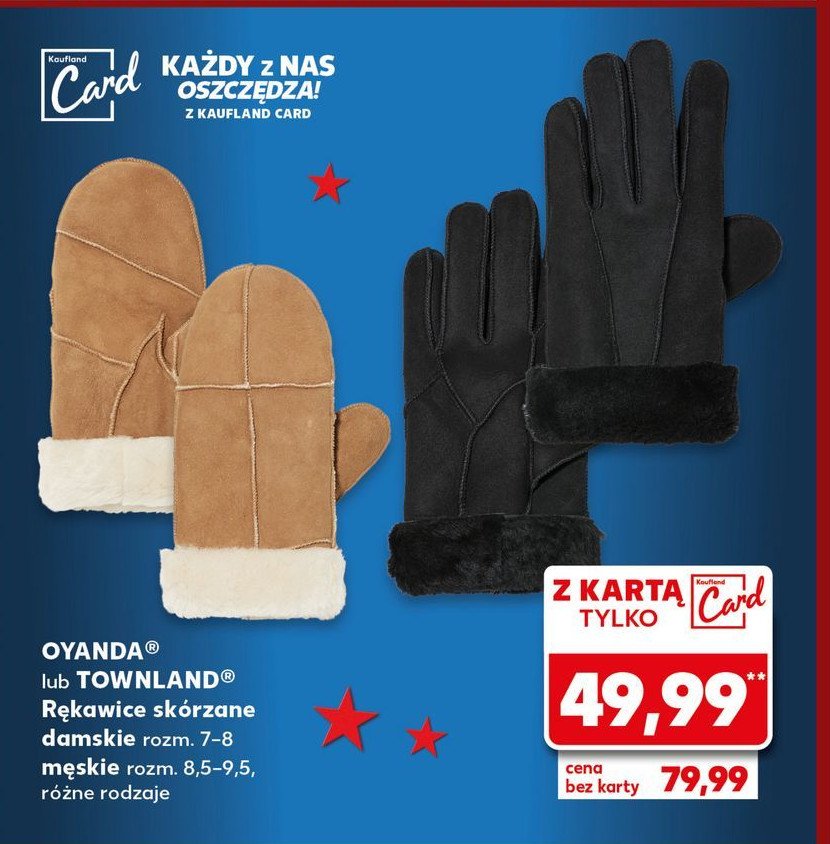 Rękawiczki męskie skórzane Oyanda promocja w Kaufland