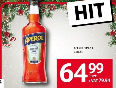 Aperol 11% 1 l promocja w Selgros