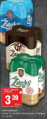 Piwo Żatecký 4x500 ml / 12x55 ml promocja w Chorten