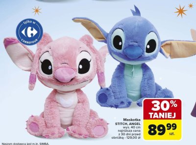 Maskotka Stitch Angel wys. 40 cm promocja w Carrefour