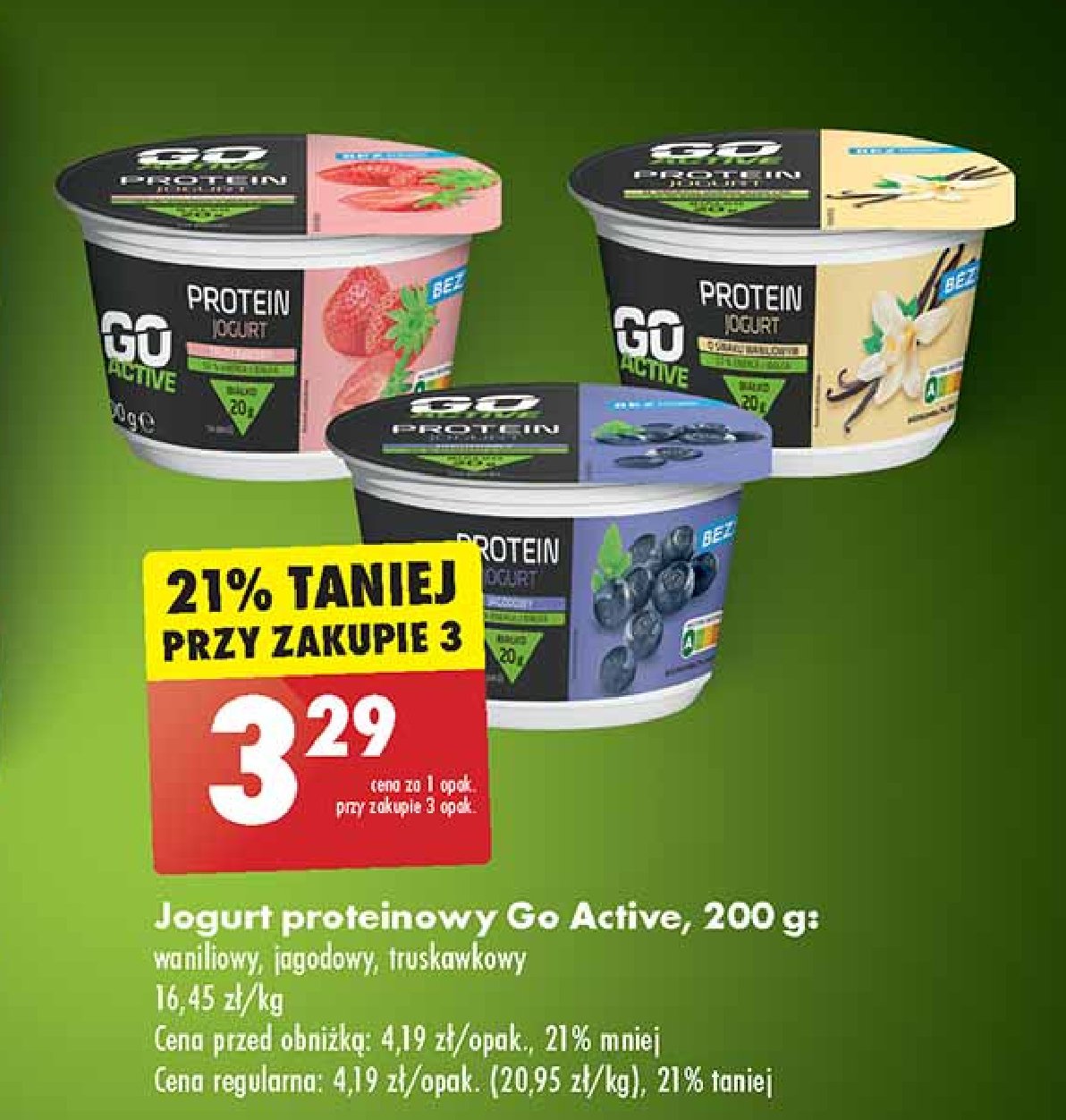 Jogurt proteinowy waniliowy Go active promocja