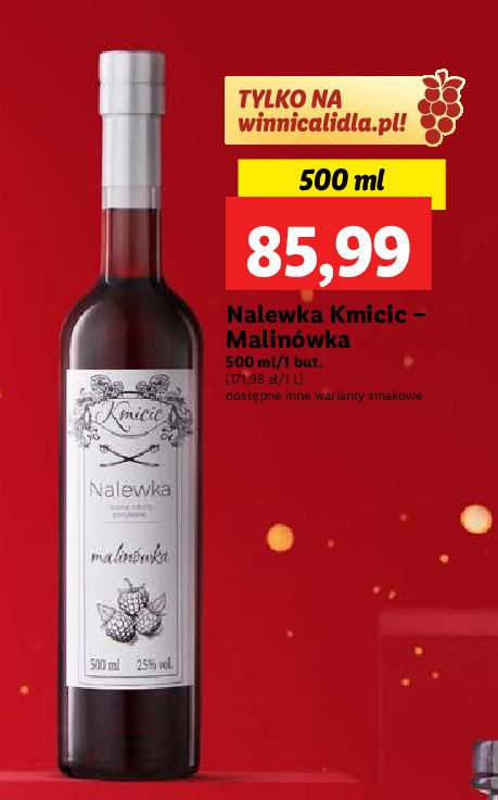 Nalewka malinówka Kmicic promocja w Lidl