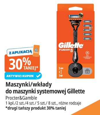 Maszynki/wkłady do maszynki systemowej Gillette Fusion5 promocja w Leclerc