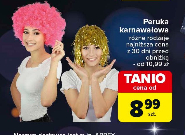 Peruka karnawałowa promocja w Carrefour Market