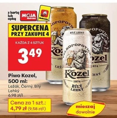 Piwo Kozel 500 ml różne rodzaje promocja w Biedronka