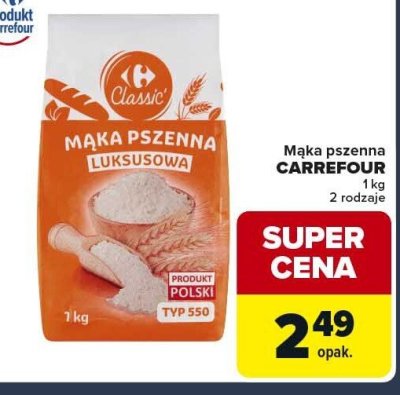 Mąka pszenna luksusowa Carrefour Classic promocja w Globi