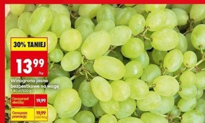 Winogrona jasne promocja w Biedronka