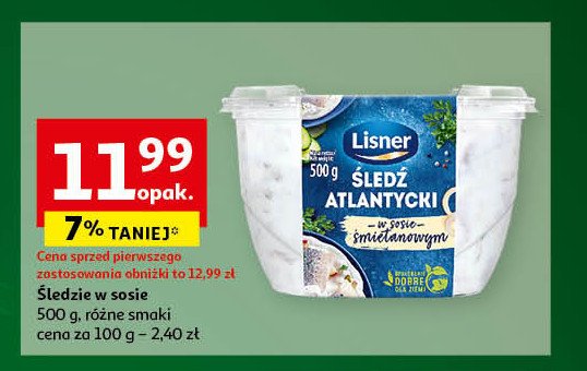 Filety śledziowe w sosie śmietanowym Lisner promocja w Auchan