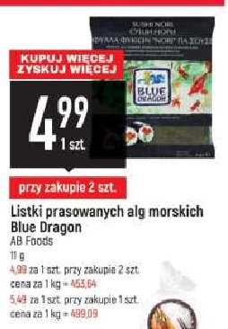 Listki nori Blue dragon promocja