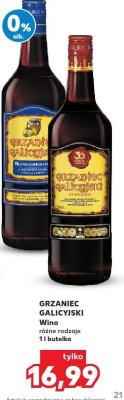 Wino GRZANIEC GALICYJSKI różne rodzaje promocja w Kaufland