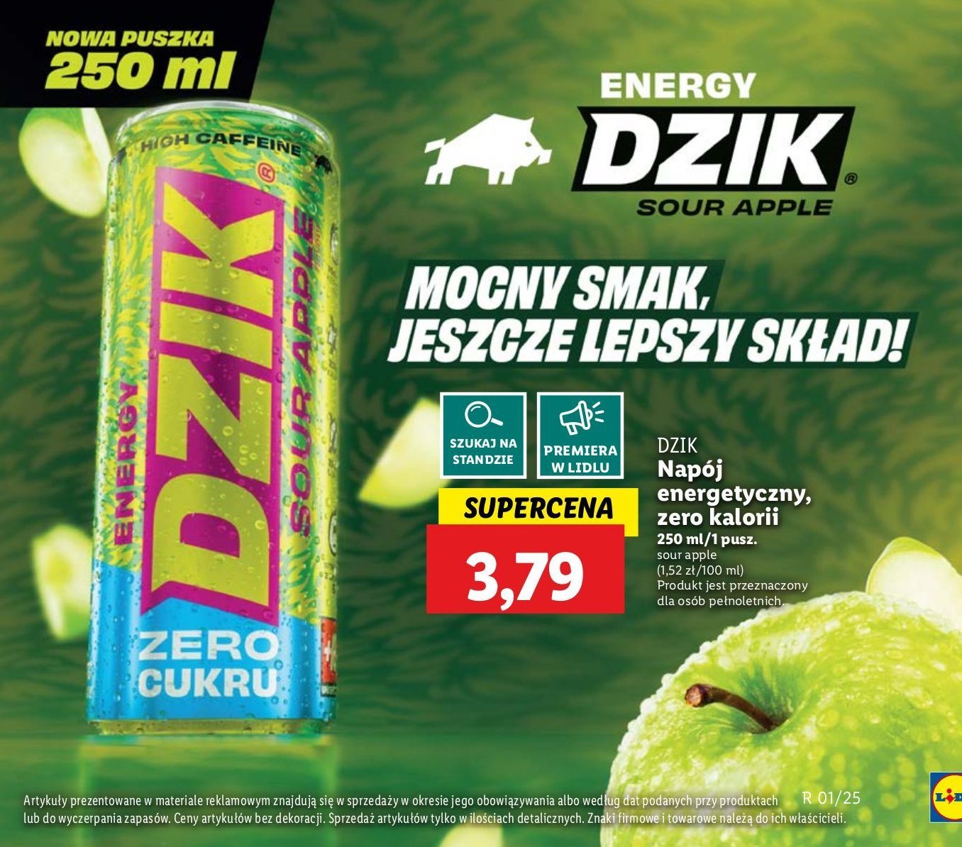 Napój energetyczny sour apple WK DZIK promocja