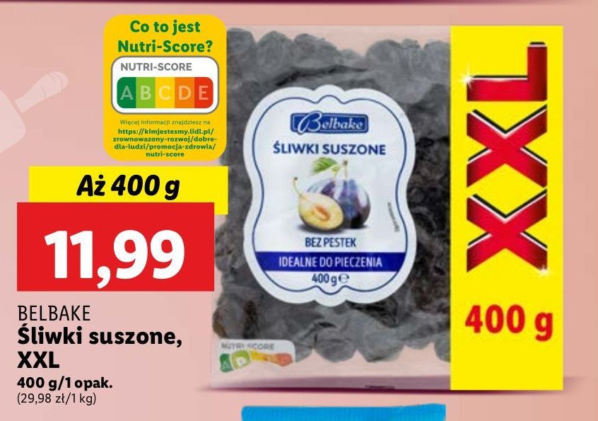 Śliwki suszone Belbake promocja