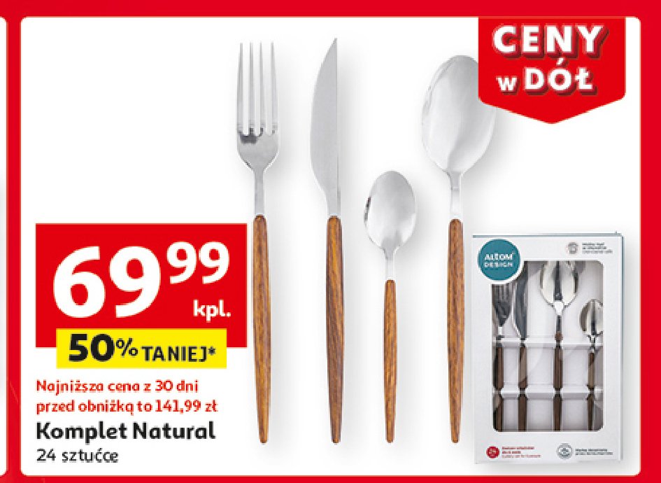 Komplet sztućców natural Altom design promocja w Auchan