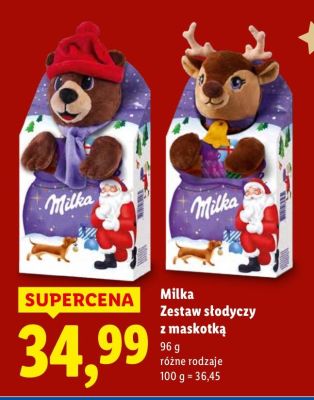 Czekolada Milka Zestaw słodyczy z maskotką różne rodzaje promocja w Lidl