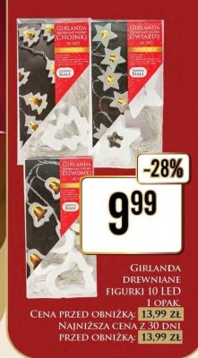 Girlanda drewniane figurki 10 LED promocja w Dino