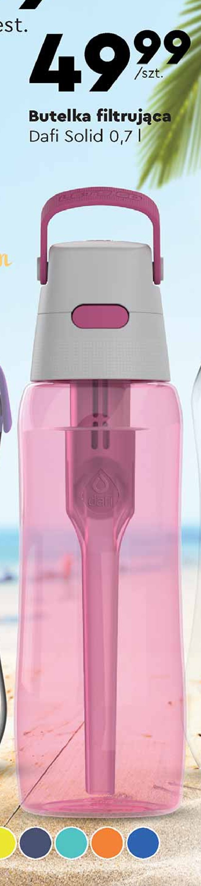 Butelka filtruj膮ca solid flamingowa 700 ml Dafi promocja