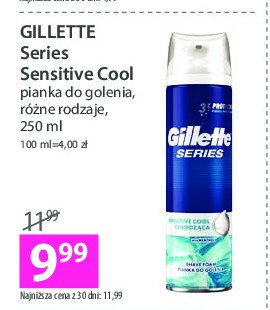 Pianka do golenia sensitive cool Gillette series promocja