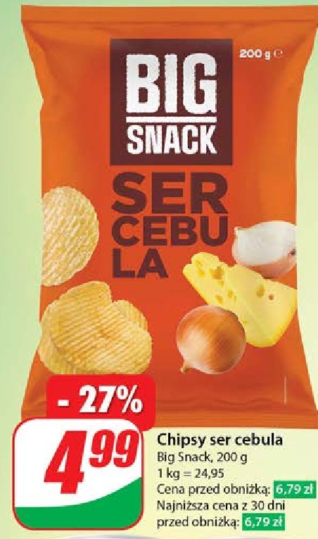 Chipsy ser-cebula Big snack promocja