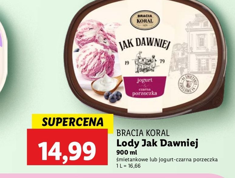 Lody śmietankowe Bracia koral promocja w Lidl