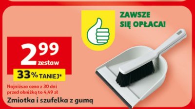 Zmiotka i szufelka z gumą promocja w Auchan