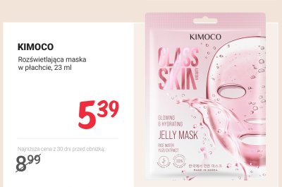 Maska rozświetlająca w płachcie KIMOCO, 23 ml promocja w Rossmann