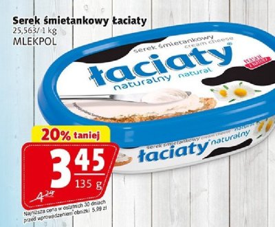 Serek śmietankowy Łaciaty 135 g MLEKPOL promocja w Prim Market