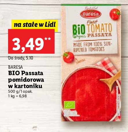 Passata pomidorowa bio Baresa promocja