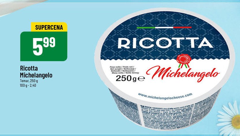 Ricotta MICHELANGELO promocja