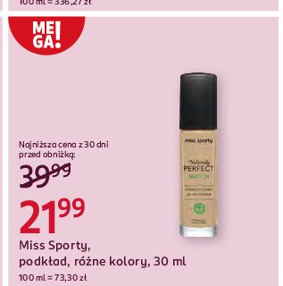 Podkład do twarzy Miss sporty naturally perfect promocja w Rossmann