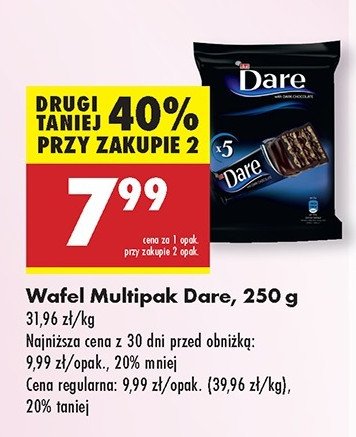 Wafelki w ciemnej czekoladzie Eti dare promocja