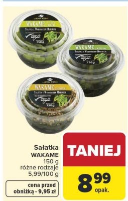 Sałatka WAKAME różne rodzaje 150 g promocja w Carrefour