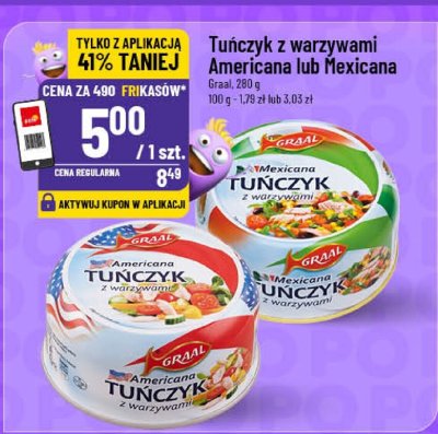 Tuńczyk z warzywami Americana lub Mexicana Graal promocja w POLOmarket