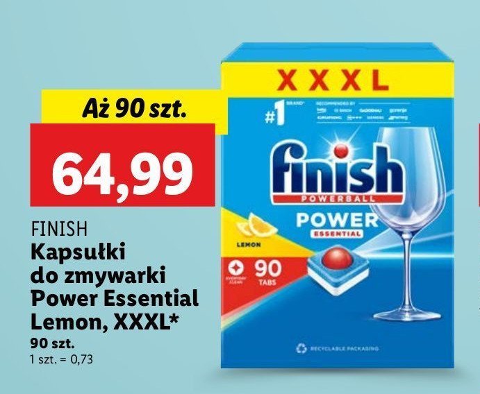 Tabletki do zmywarek lemon Finish power essential promocja