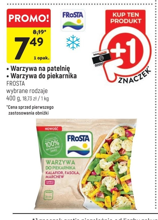 Warzywa do piekarnika kalafior-fasola-marchew Frosta promocja w Intermarche