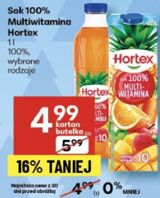 Sok 100% Multiwitamina Hortex 1l promocja w Delikatesy Centrum