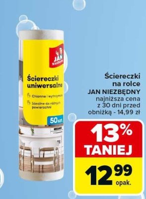 Ściereczki na rolce JAN NIEZBĘDNY promocja w Carrefour Market