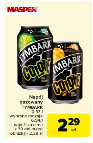 Napój cola + mango Tymbark colove promocja