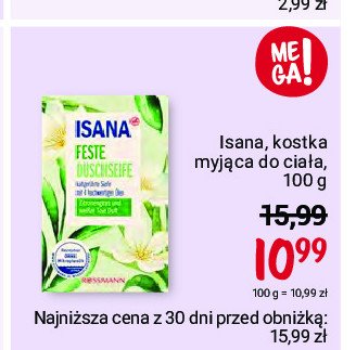 Kostka myjąca do ciała trawa cytrynowa i biała herbata Isana promocja