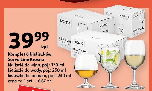 Komplet kieliszków servo line do wody 250 ml Krosno s.a. promocja