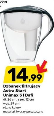 Dzbanek filtrujący Astra Start Unimax 3 l Dafi promocja w Bricomarche