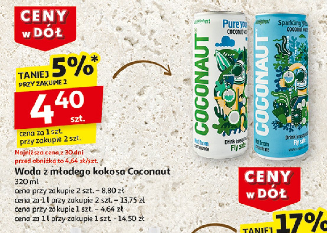 Woda kokosowa Coconaut promocja w Auchan